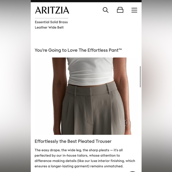 Aritzia The Effortless Pant™ - Crepette™ Mocha Brown sz 6 - Picture 8 of 16